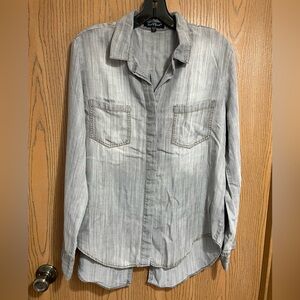Gray Button-Down Chambray Shirt